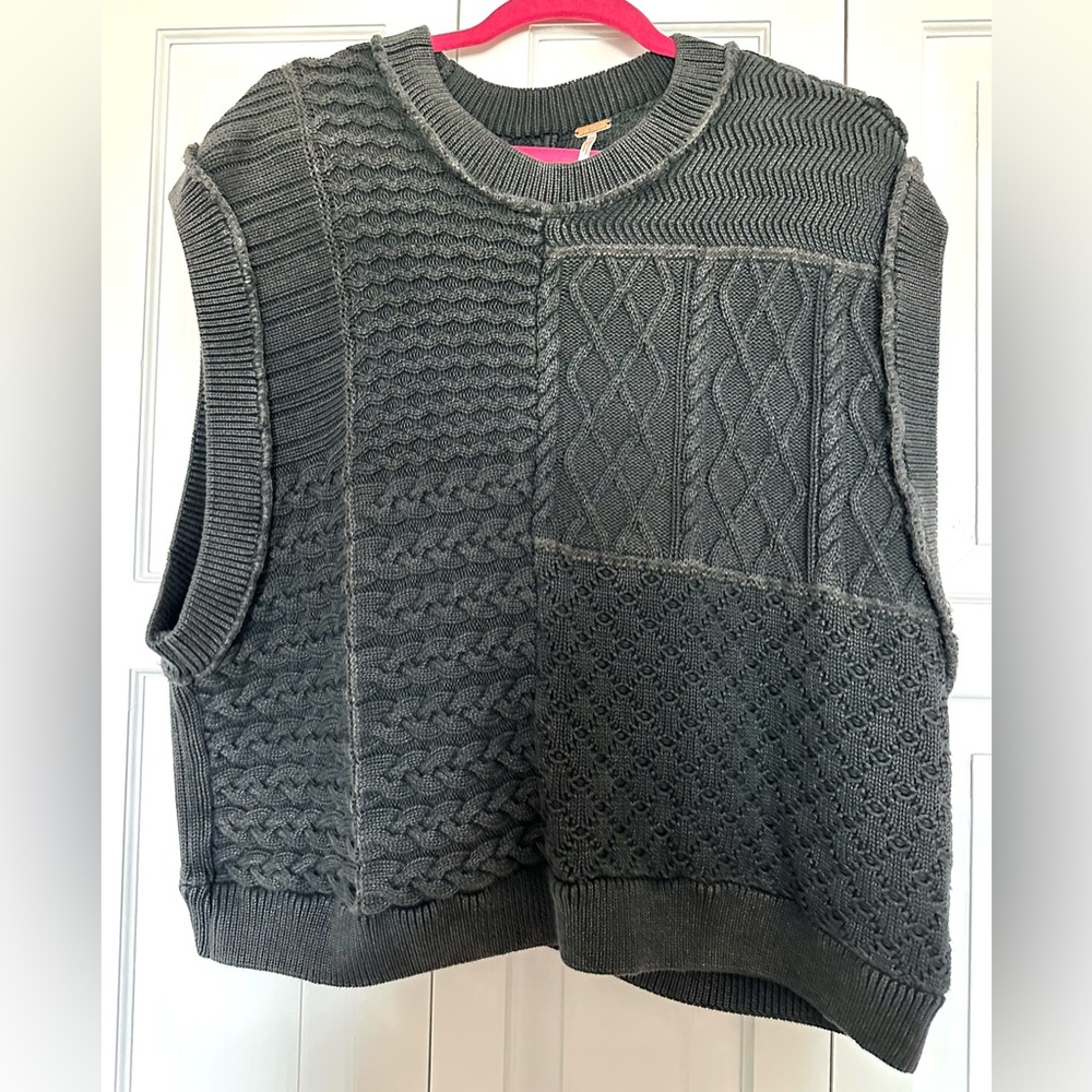 Free People Cable Knit Sweater Vest